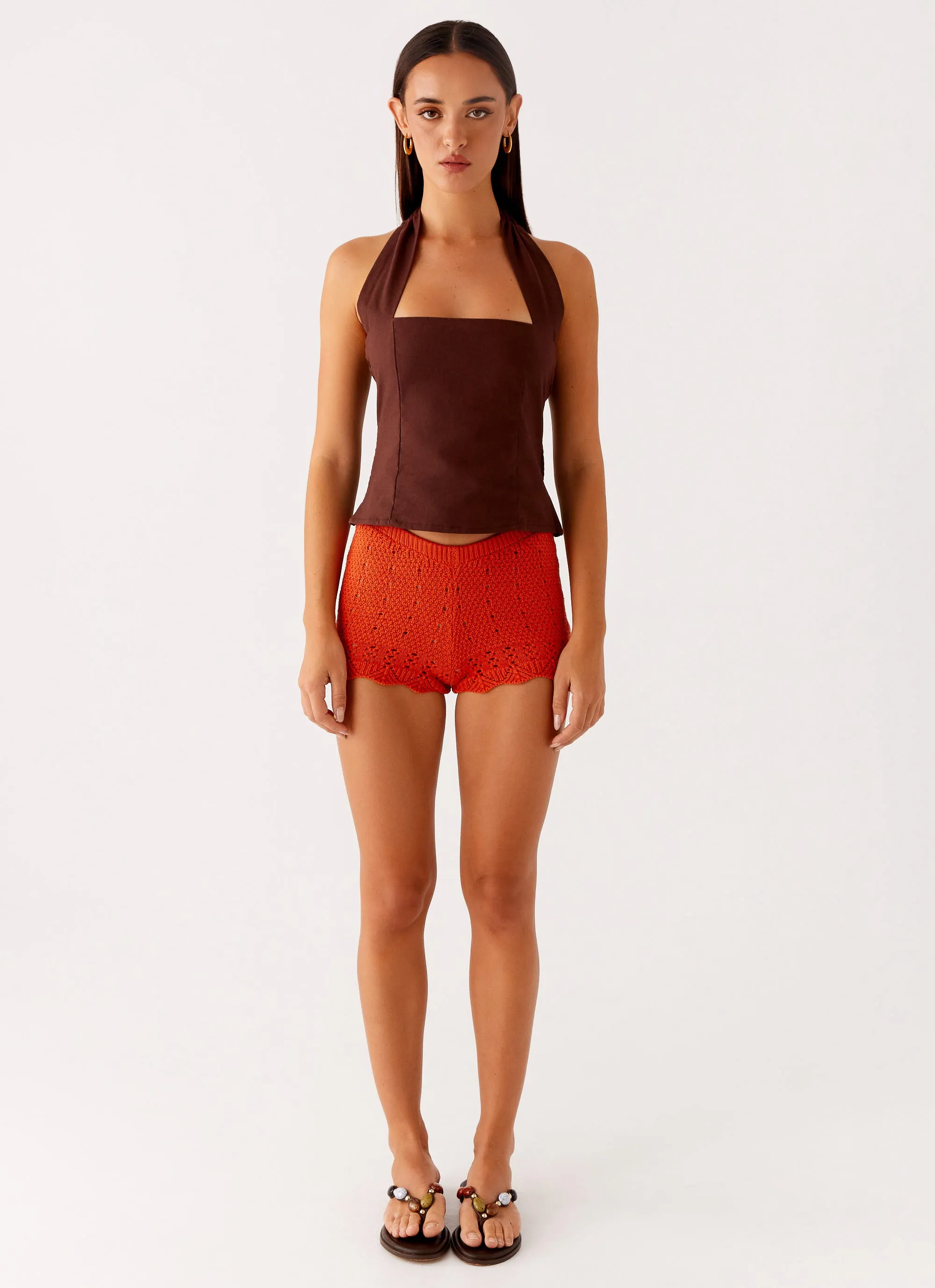 Oakley Low Rise Mini Shorts - Orange Casual Performance Wear Smart Layering