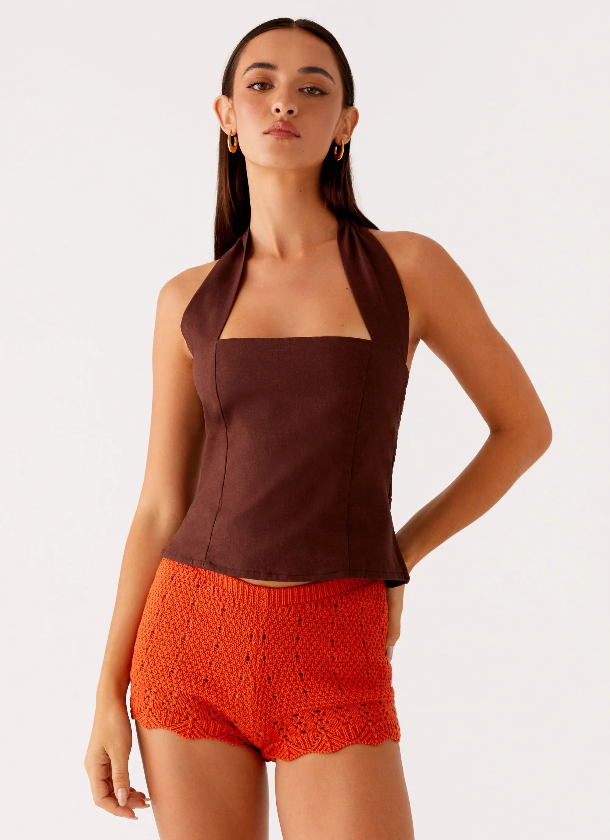 Casual Fit Oakley Low Rise Mini Shorts - Orange