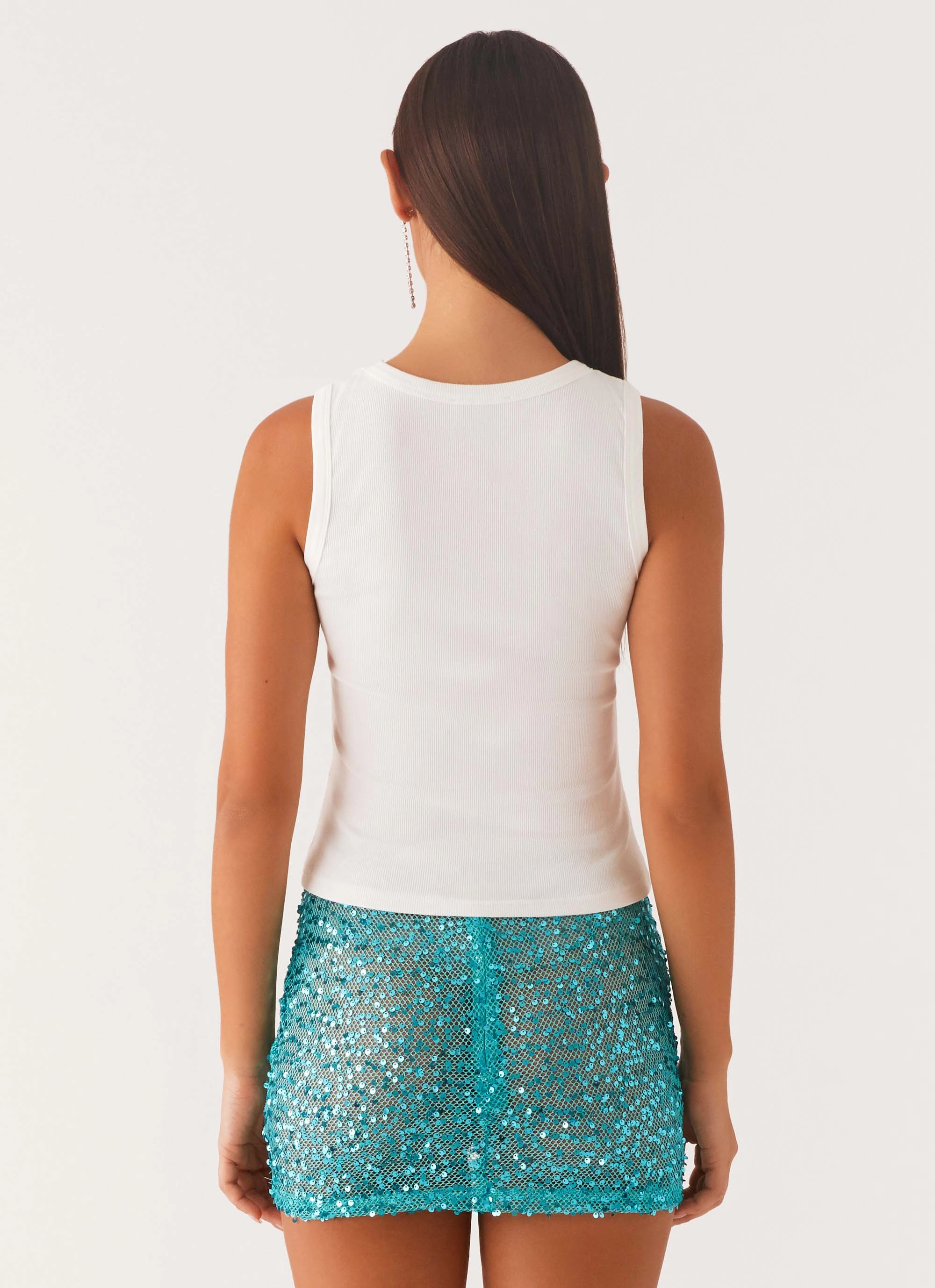 Signature Beaded Logo Tank - White ErgonomicSleeves LightReflectiveTrim