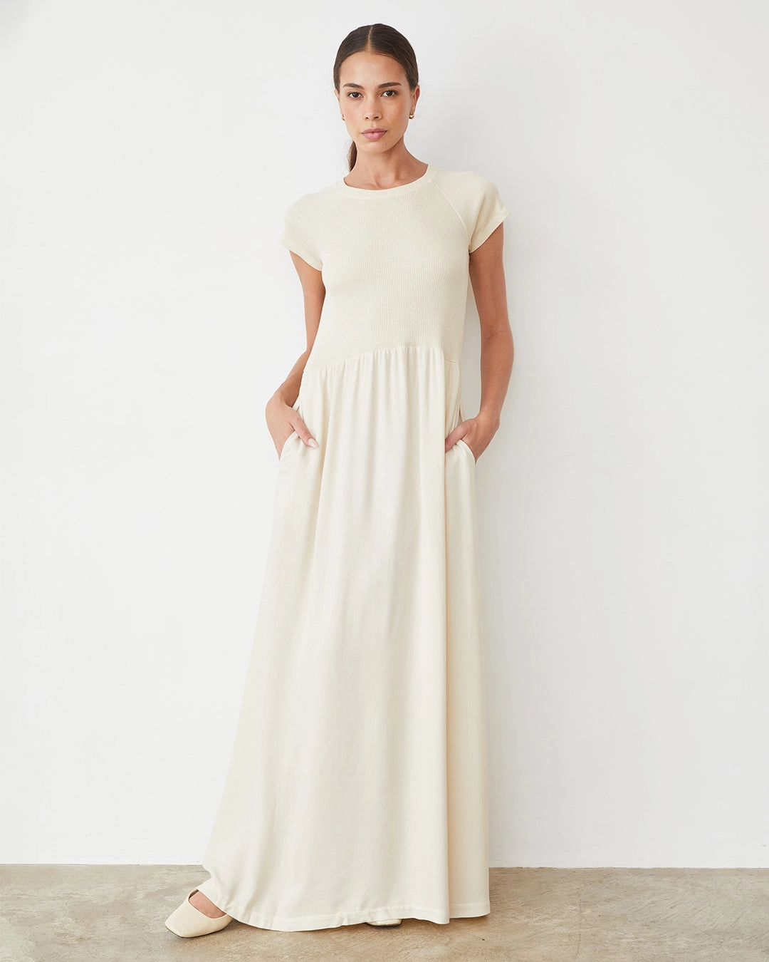 Mix Media Maxi Dress CompactSize Fade Resistant Dye