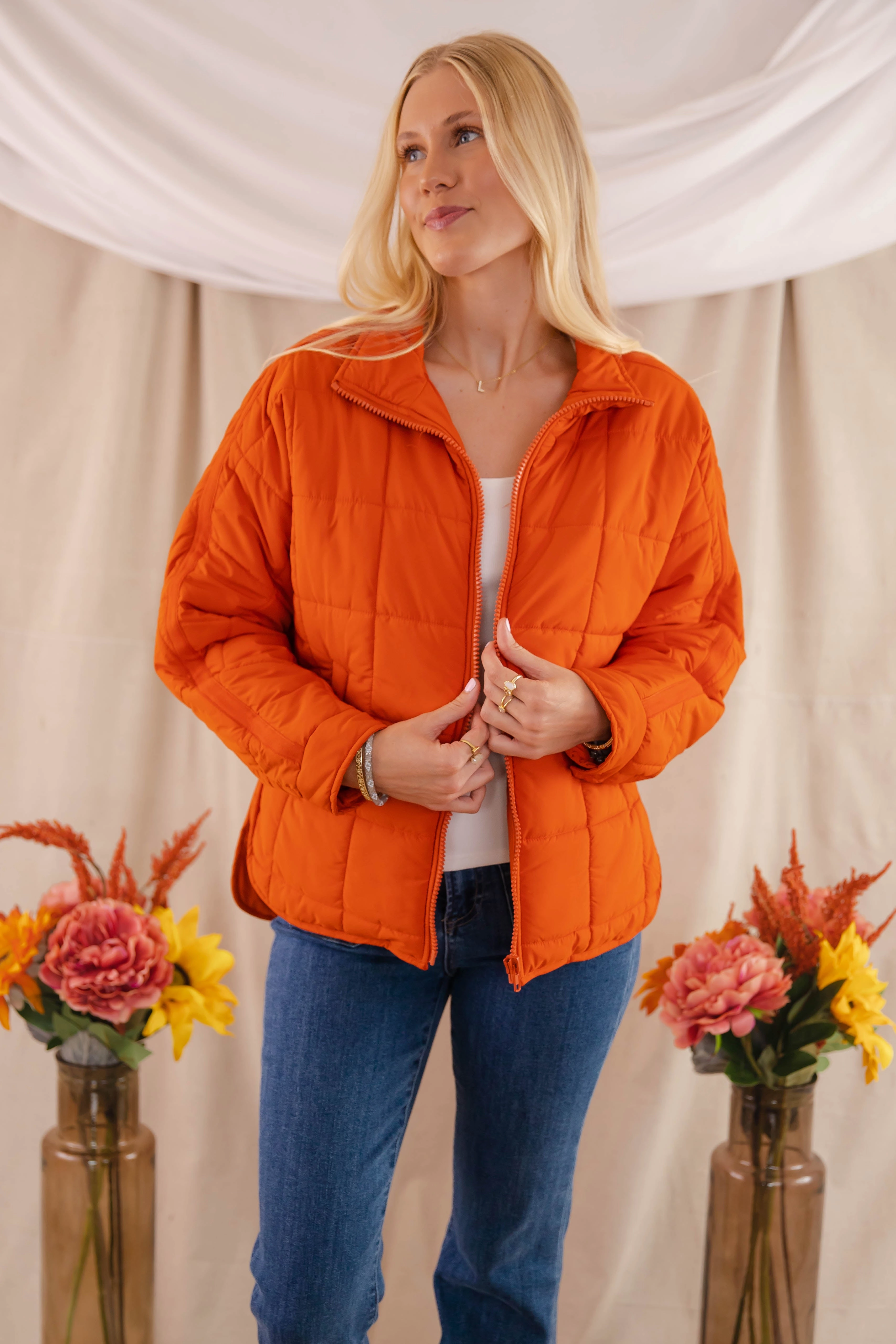 Don't Hesitate Puffer Jacket-Rust Active Design