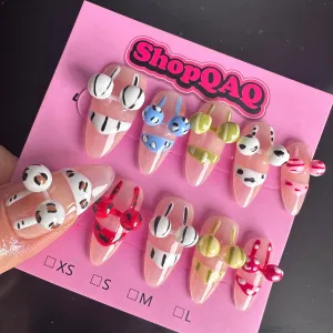 Euro Cup Cheerleader Creative Sweet &amp; Cool Bikini Almond Nails