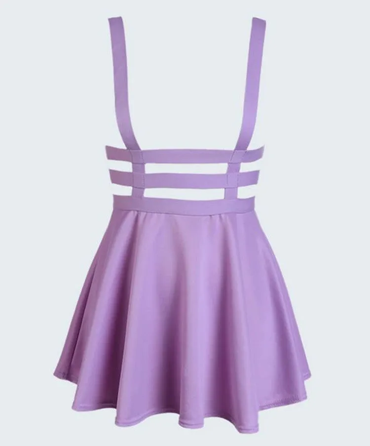 Europe Korean Personality See Through  A-Line Strap Skirt