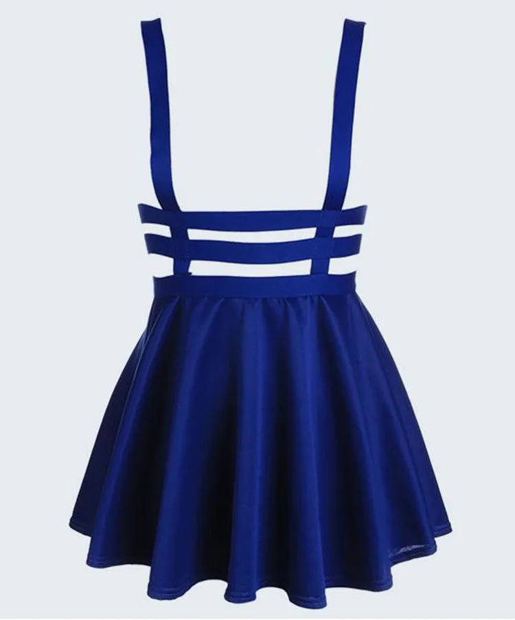 Europe Korean Personality See Through  A-Line Strap Skirt