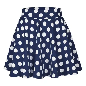 Europe Summer Popular Poker Dot Mini Flare Skirt