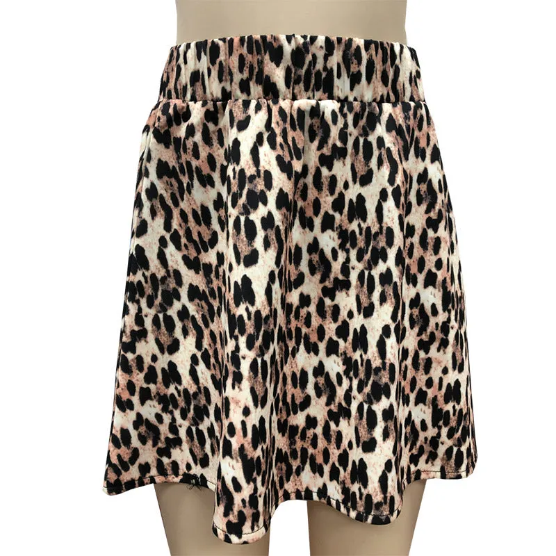 Europe Summer Popular Poker Dot Mini Flare Skirt