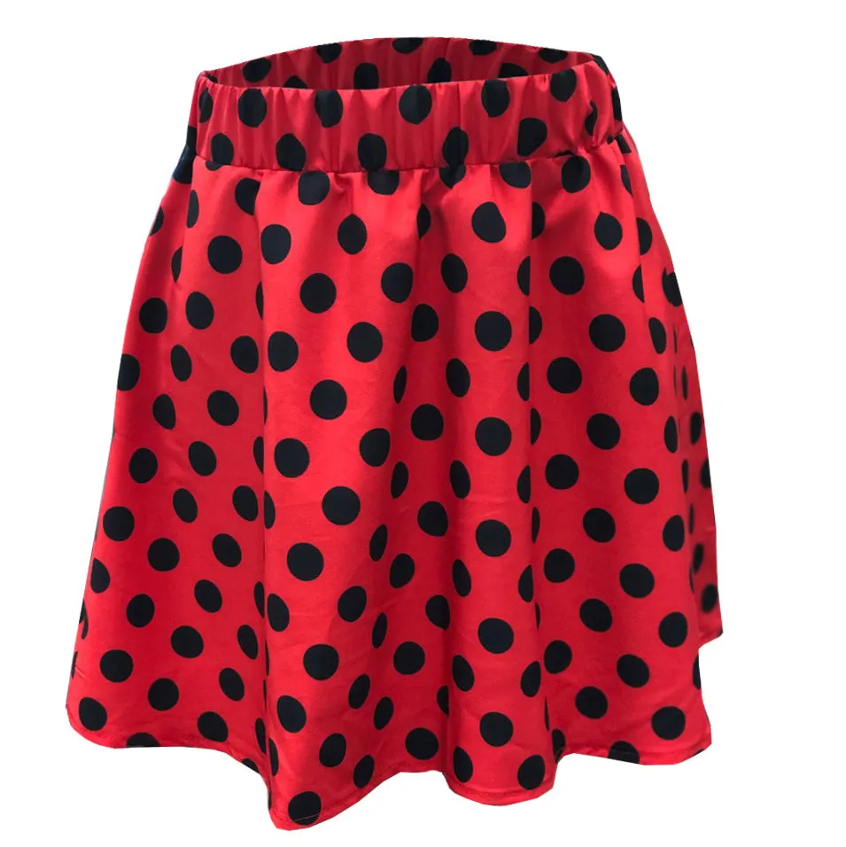 Europe Summer Popular Poker Dot Mini Flare Skirt