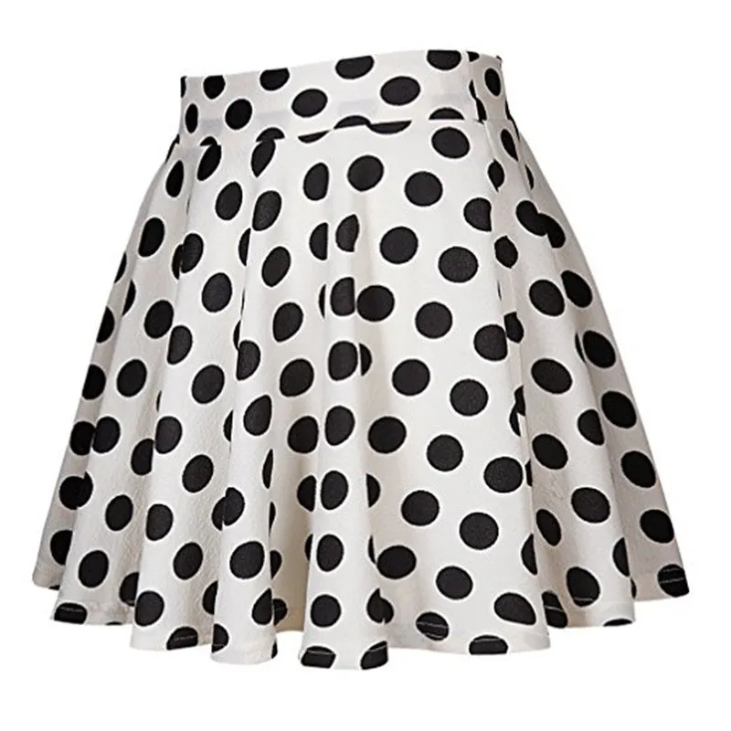 Europe Summer Popular Poker Dot Mini Flare Skirt