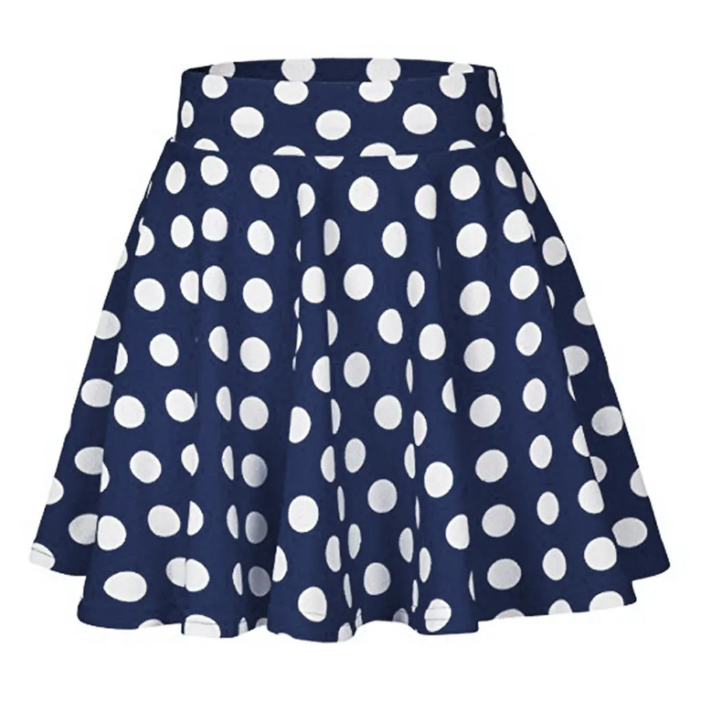 Europe Summer Popular Poker Dot Mini Flare Skirt