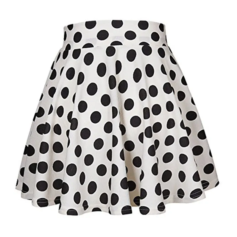 Europe Summer Popular Poker Dot Mini Flare Skirt