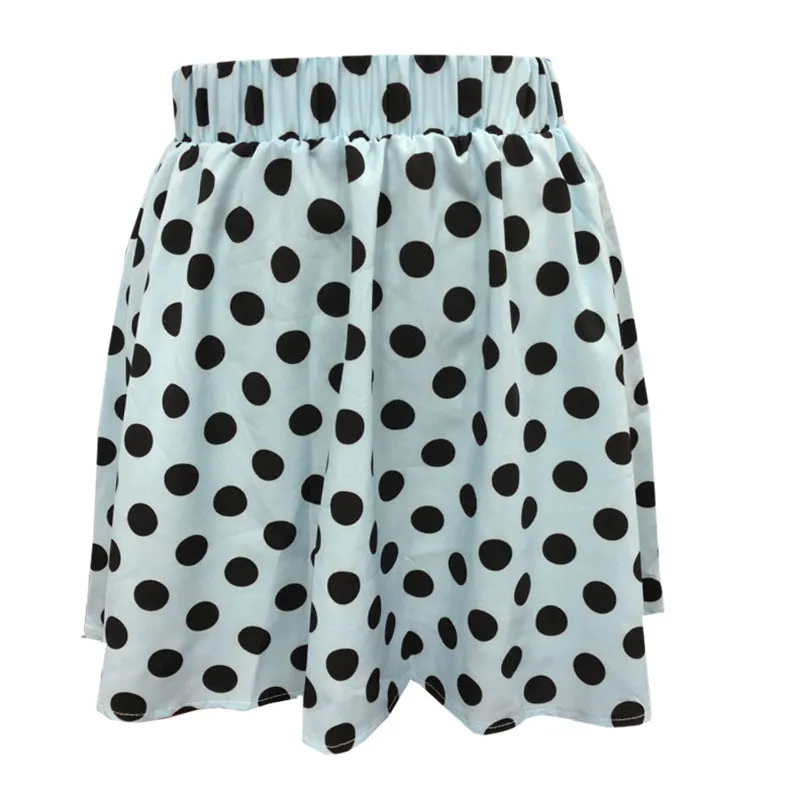 Europe Summer Popular Poker Dot Mini Flare Skirt