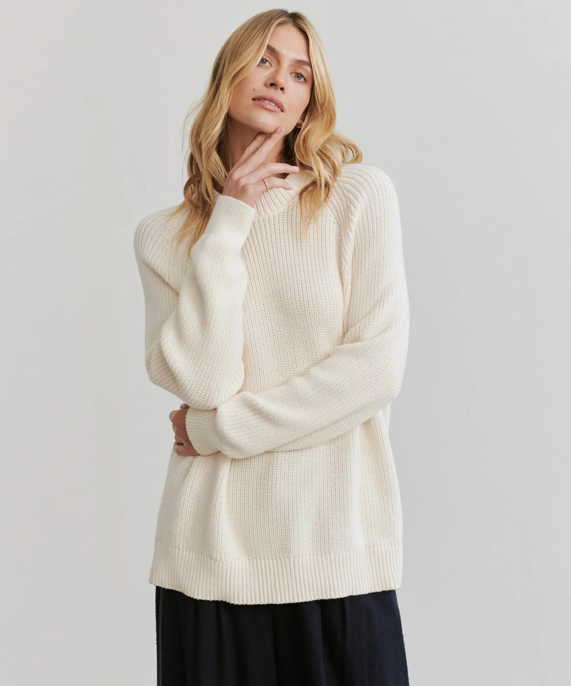 Light Weight Winter Knitwear Oversized Cotton Fisherman