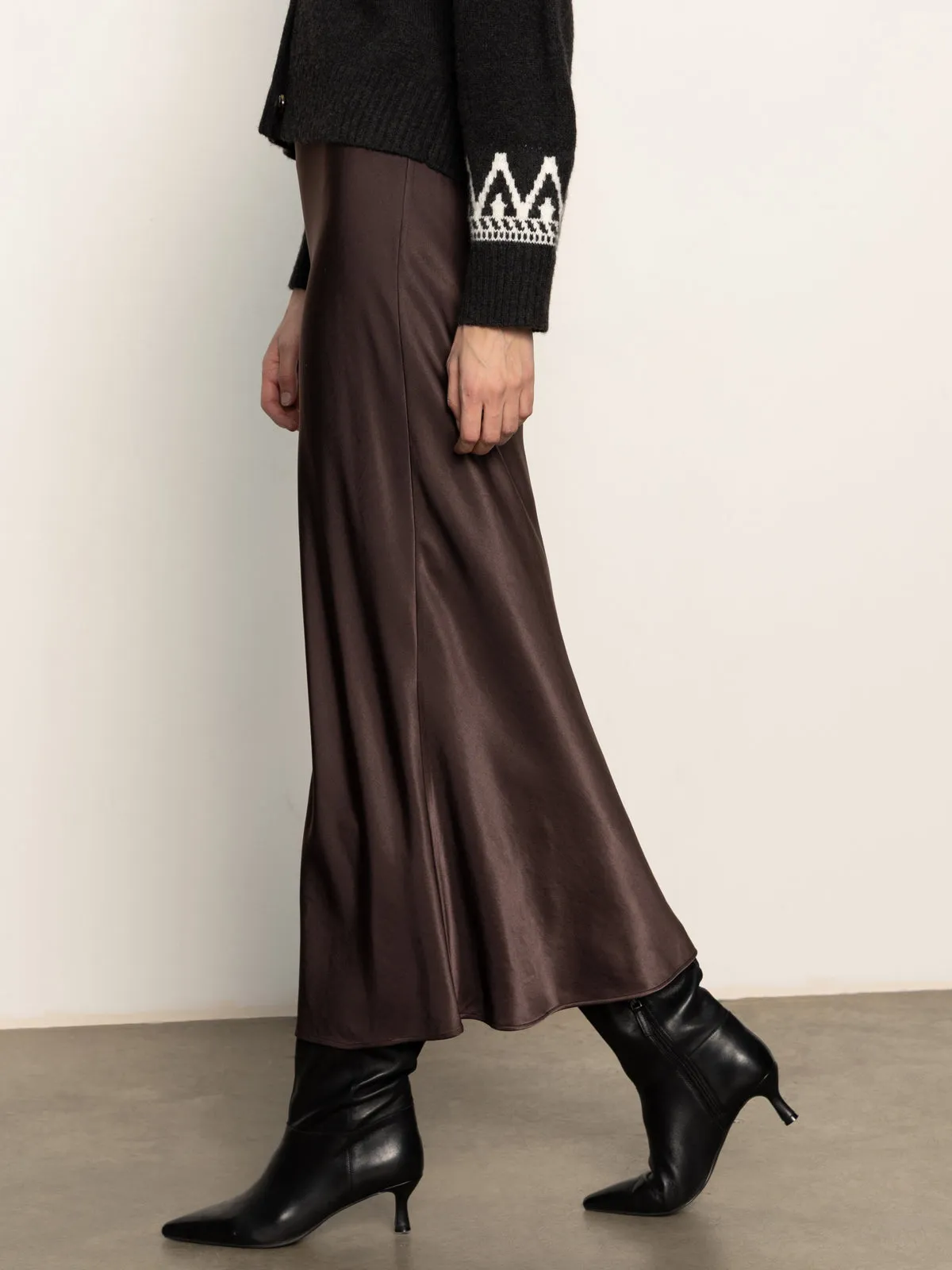 Layered Design High Waist Everyday Maxi Skirt Semi Sweet