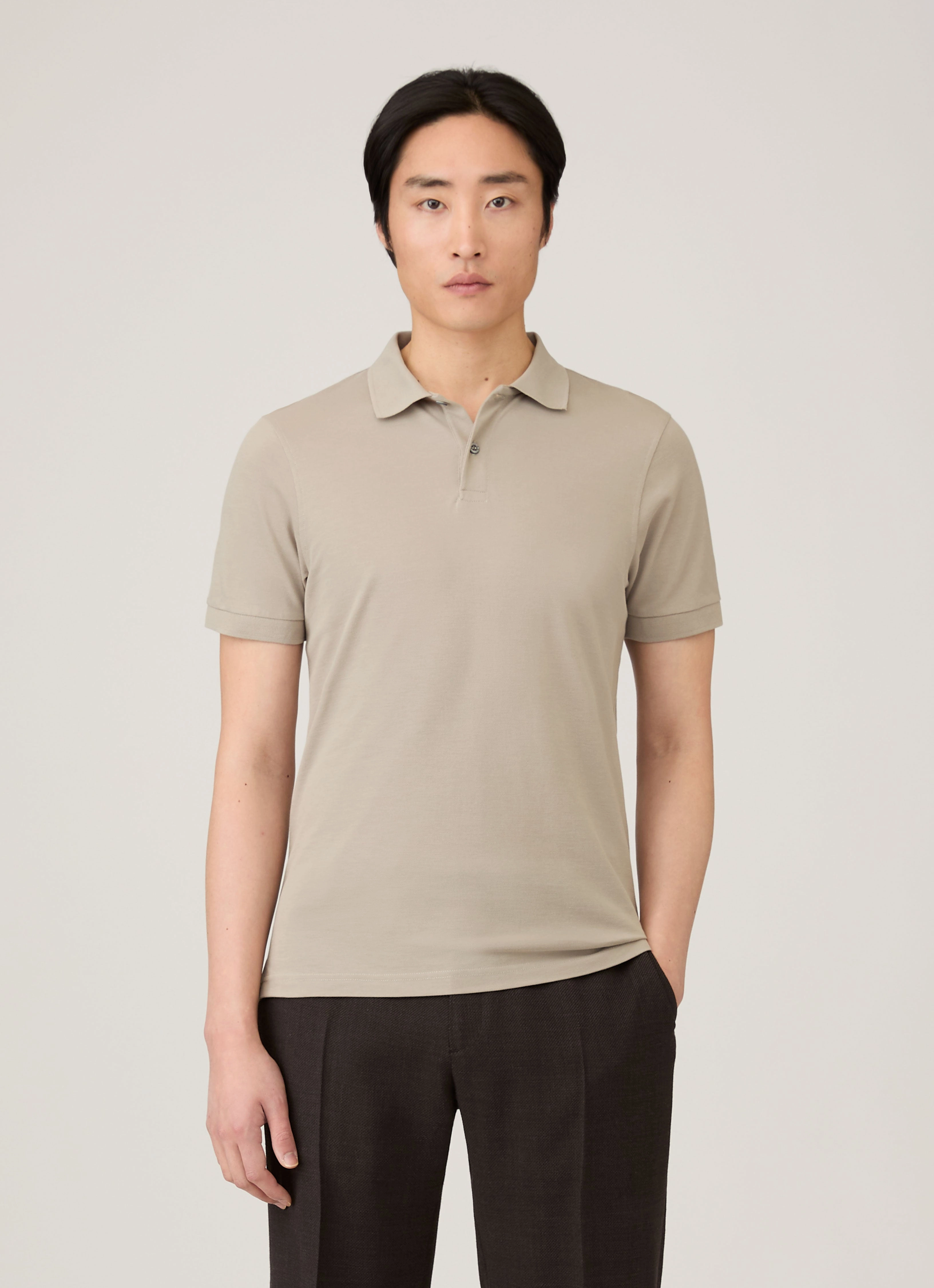 Men's Piqu?? Polo Shirt in Fog AntiBacterial Coating Outdoor Lifestyle