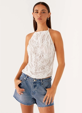 Evia Halter Top - Ivory Flexible Shoulder Evia Halter Top - Ivory Modular Layering System