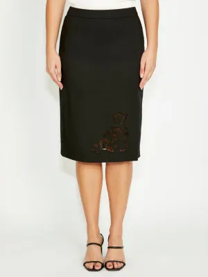 Evita Black Skirt Laser Cut Edges smooth zipper Crisp Edge Evita Black Skirt