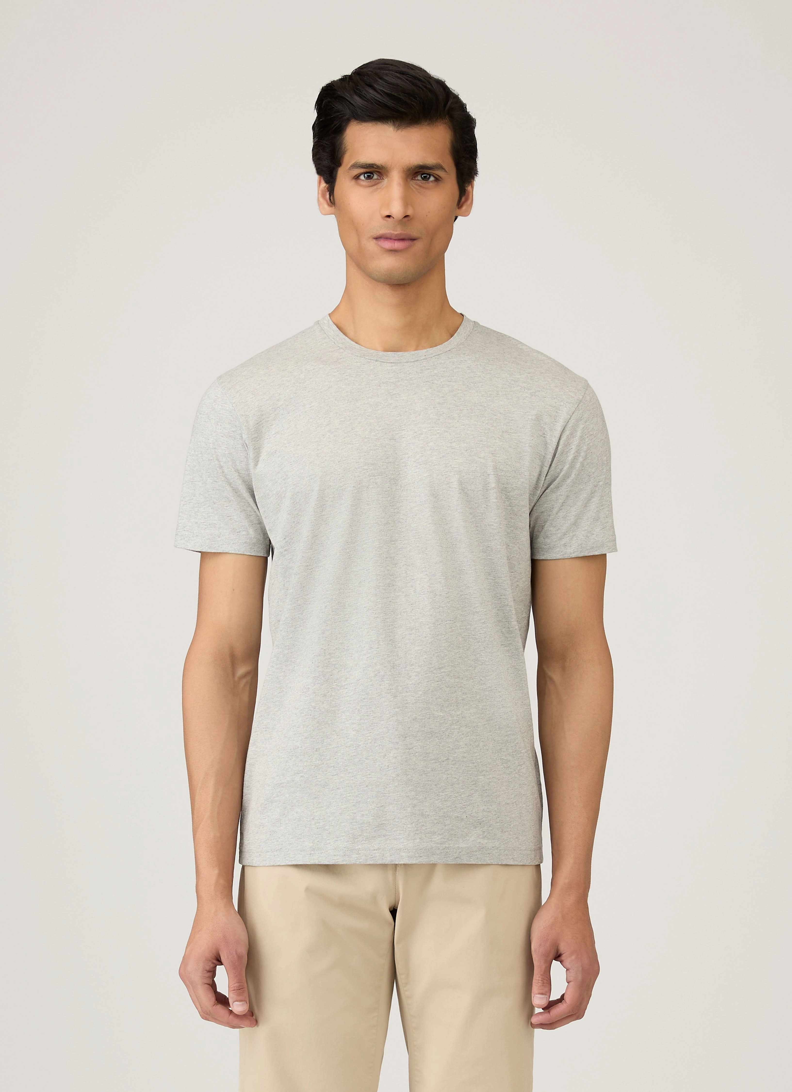 Chic Comfort Style Sporty and Cool Men's Riviera T-shirt in Grey Melange