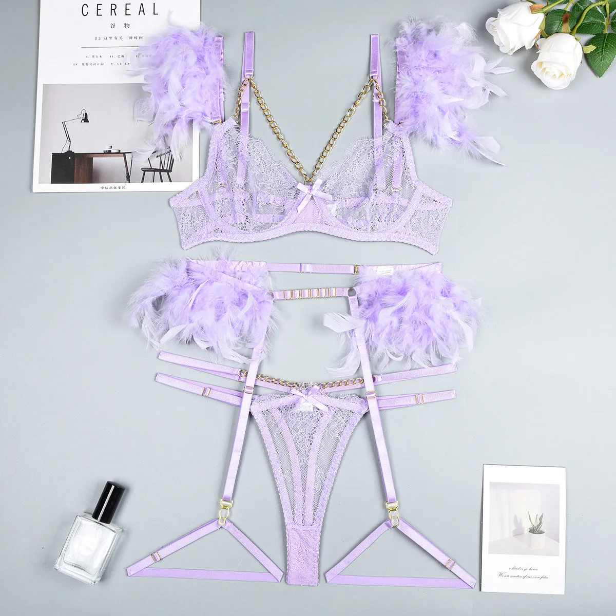 Exotic Chains Lace Sexy Lingerie