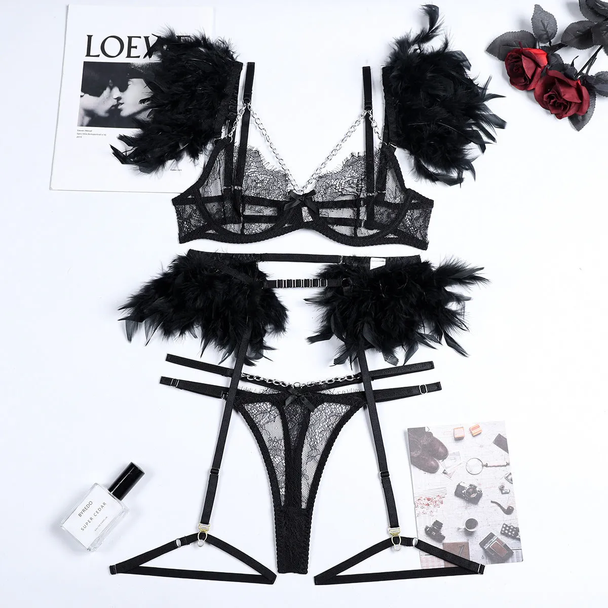 Exotic Chains Lace Sexy Lingerie