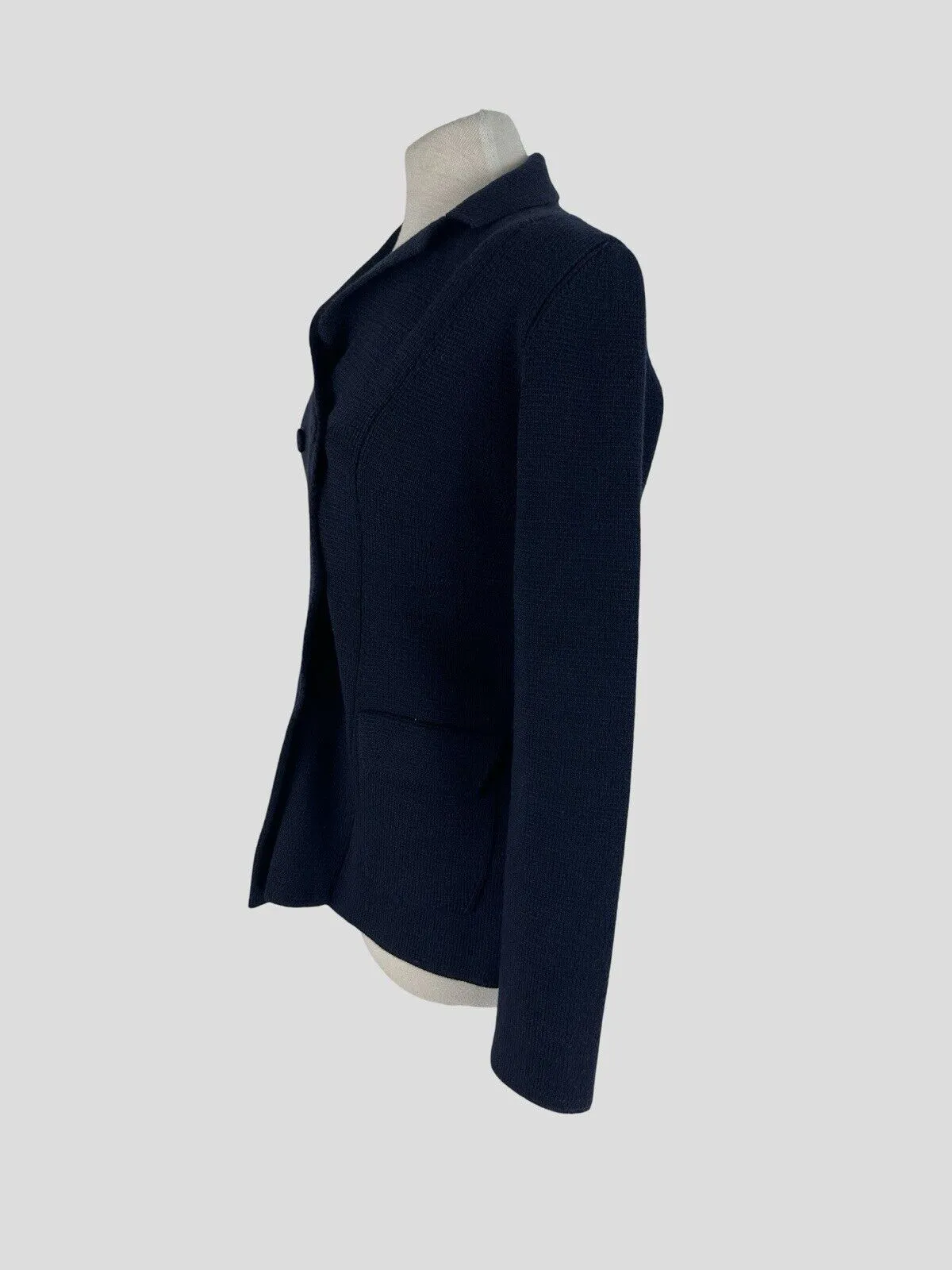 Fabiana Filippi navy 100% virgin wool cardigan size UK12/US8