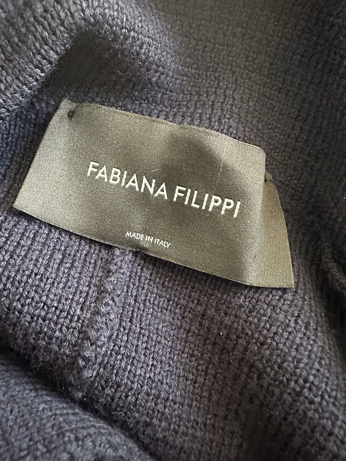 Fabiana Filippi navy 100% virgin wool cardigan size UK12/US8