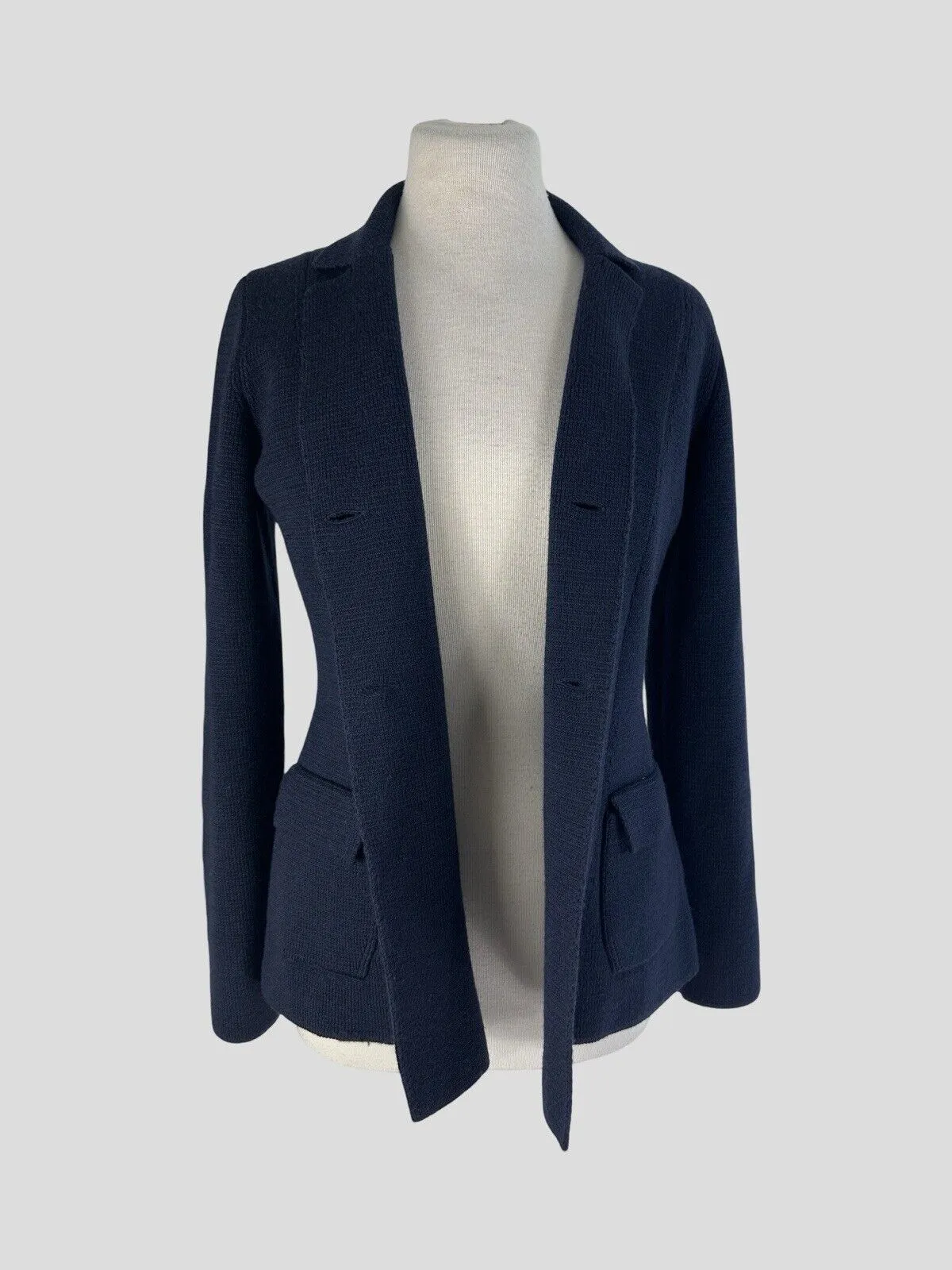 Fabiana Filippi navy 100% virgin wool cardigan size UK12/US8