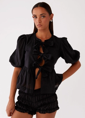 FadeResistant Fabric Western Wind Tie Top - Black Western Wind Tie Top - Black Loose cut VentilatedBack