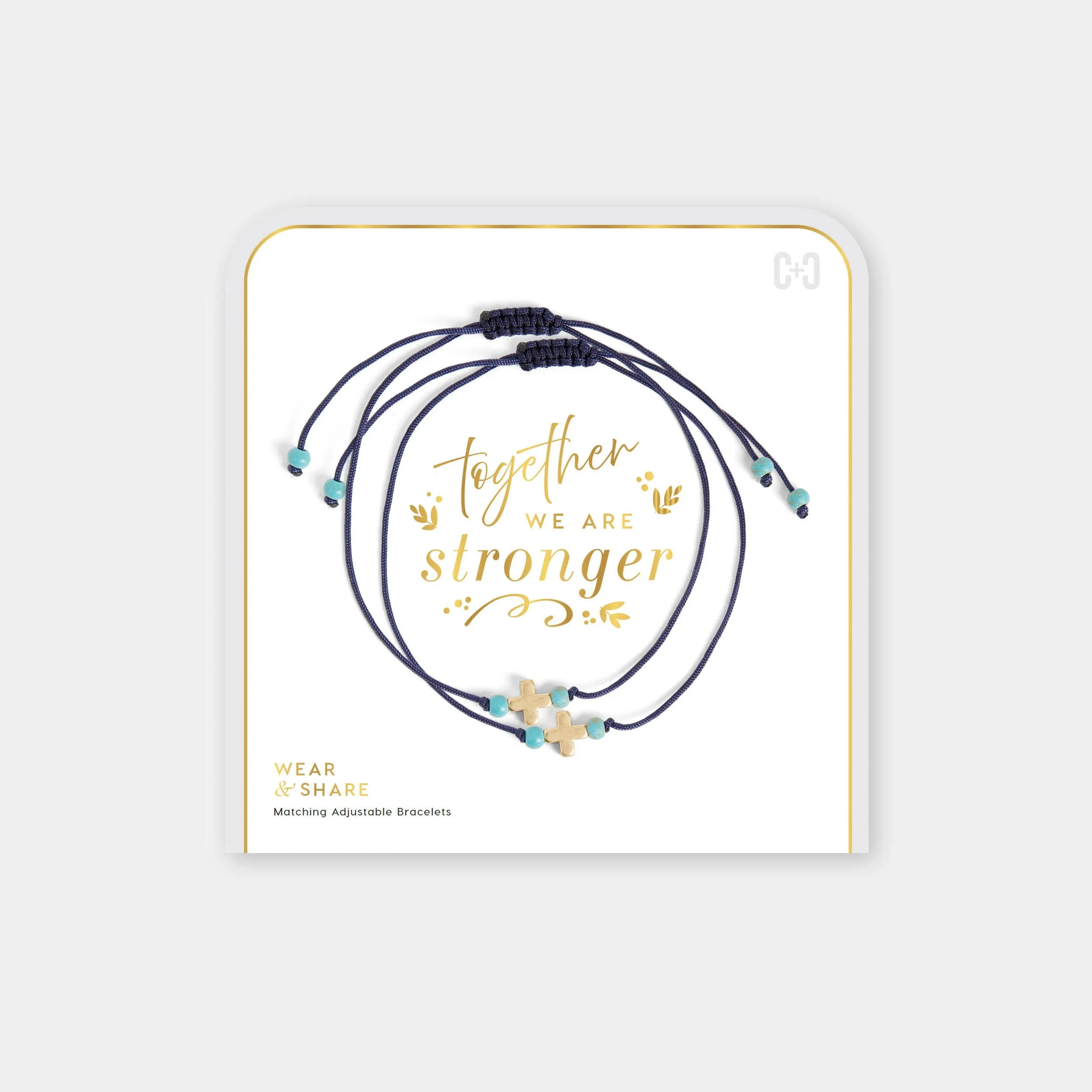Faith Wear   Share Bracelets "Together We Are Stronger": Navy