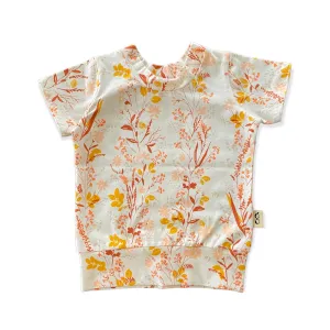 Fall Wildflowers on Cream Summer Lounge Top