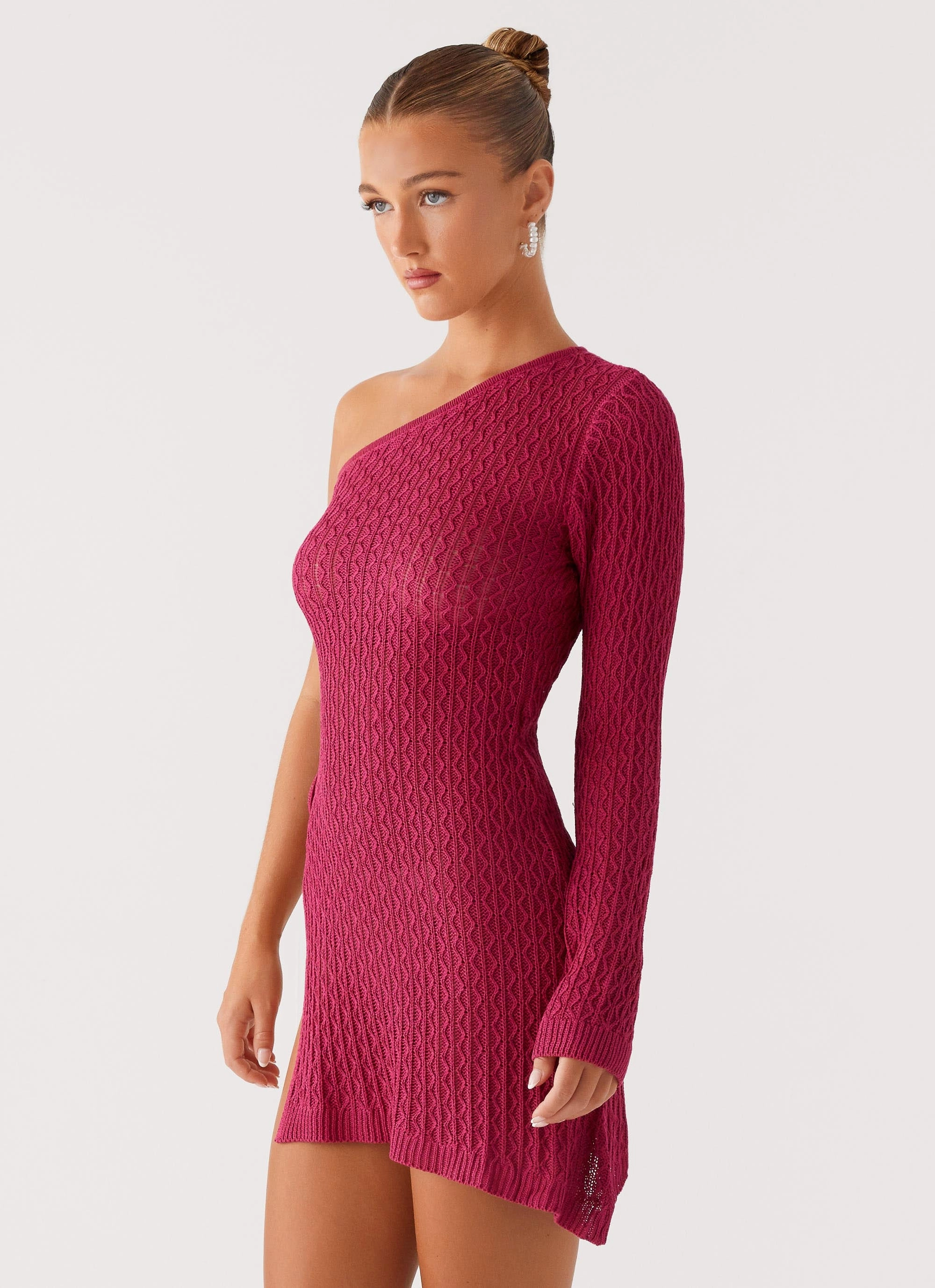 Gender Free Medda Knit Mini Dress - Hot Pink