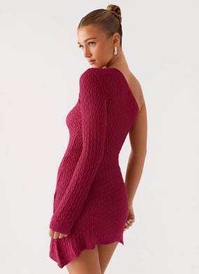 Fall Outfit Medda Knit Mini Dress - Hot Pink Medda Knit Mini Dress - Hot Pink Flowing Lines