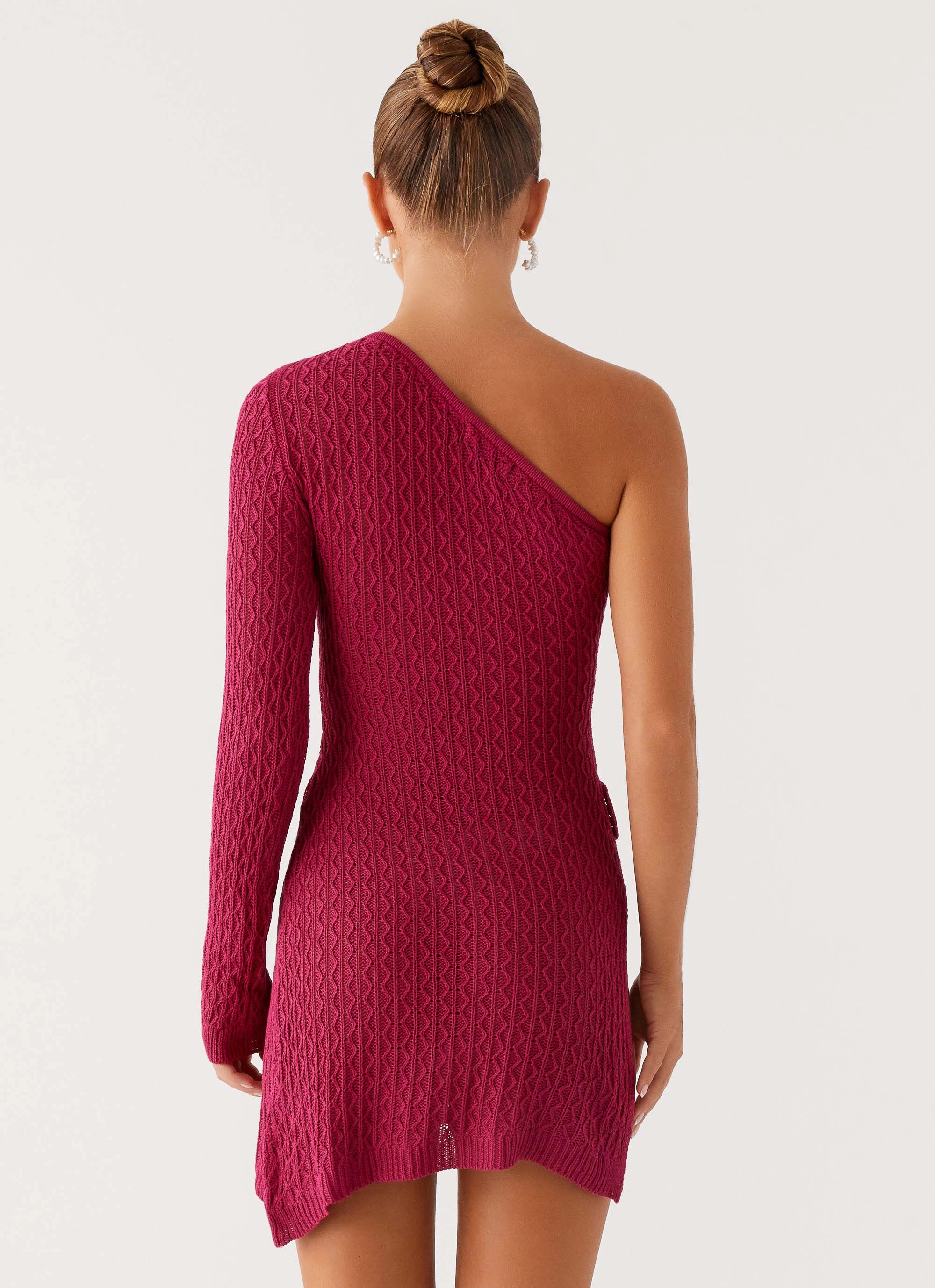 Medda Knit Mini Dress - Hot Pink Photo Bright windproof