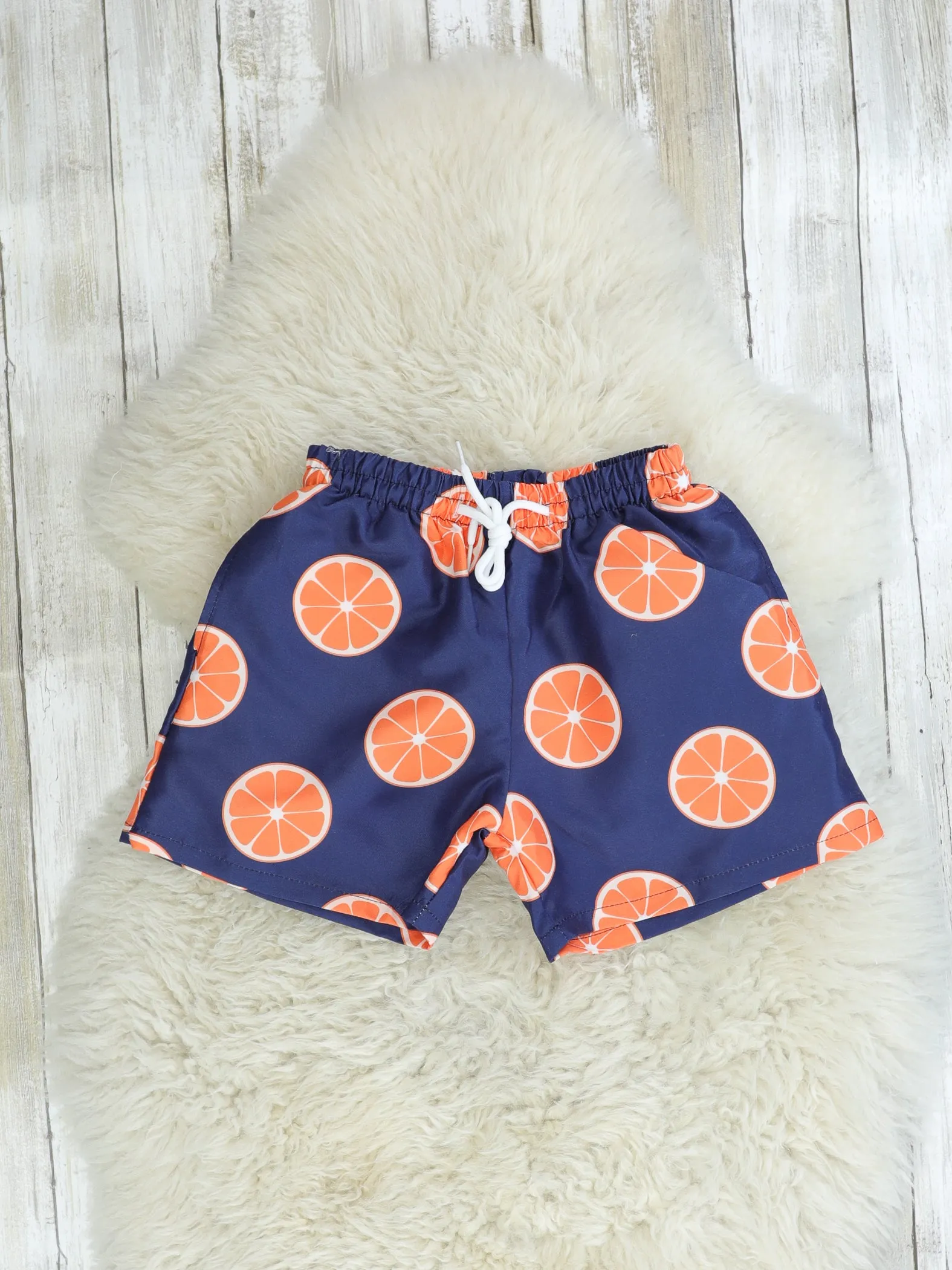 Family Orange & Navy Blue Swimsuit