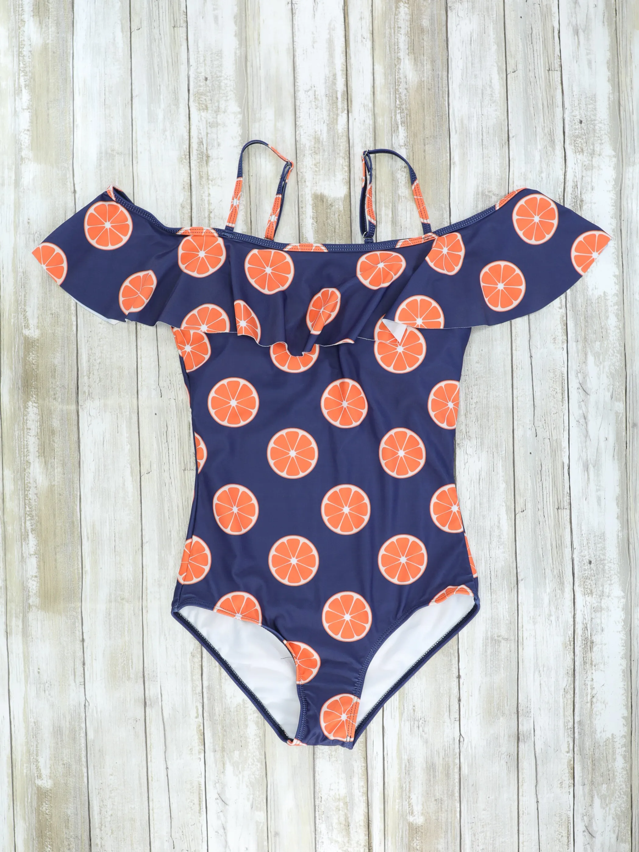 Family Orange & Navy Blue Swimsuit