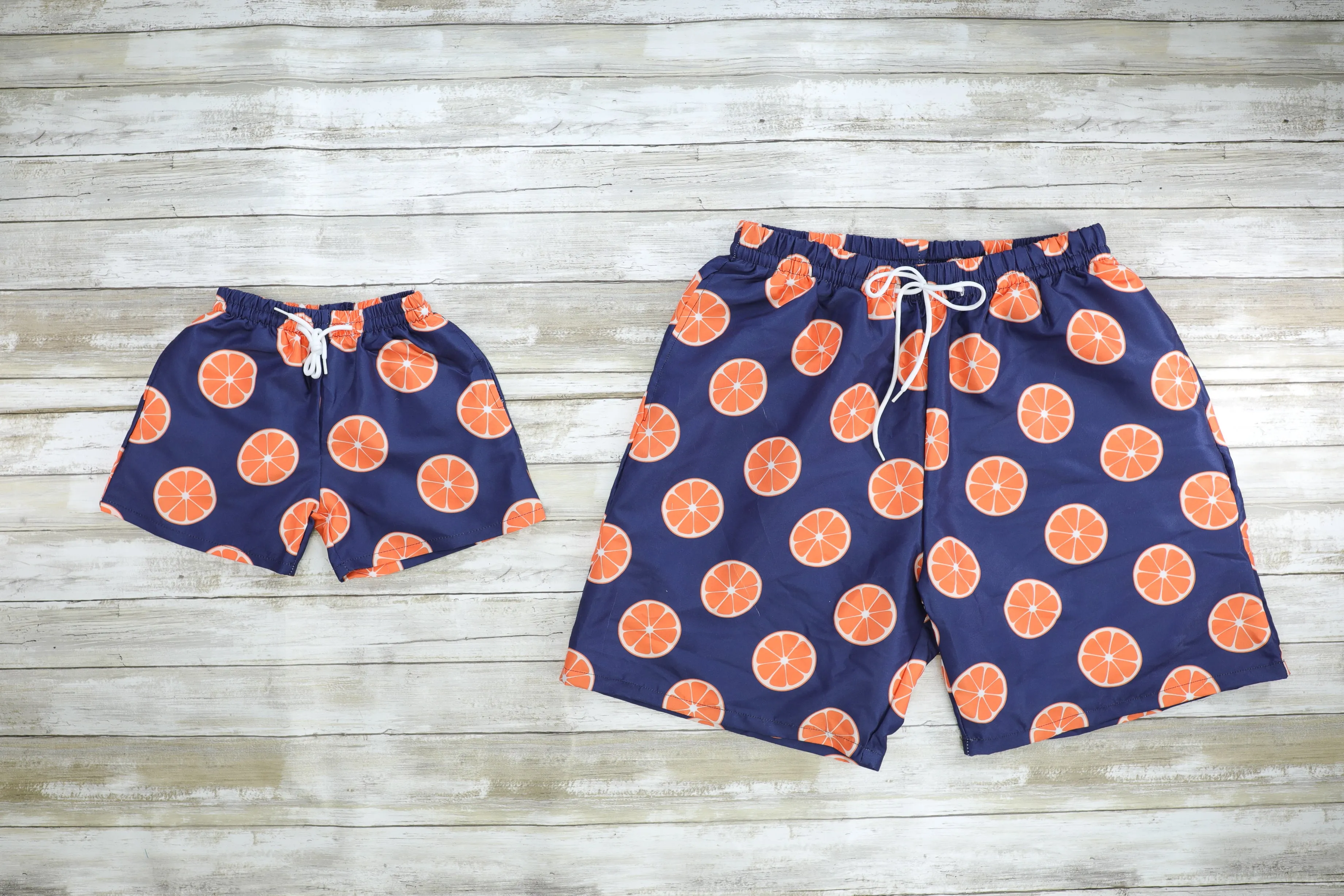 Family Orange & Navy Blue Swimsuit