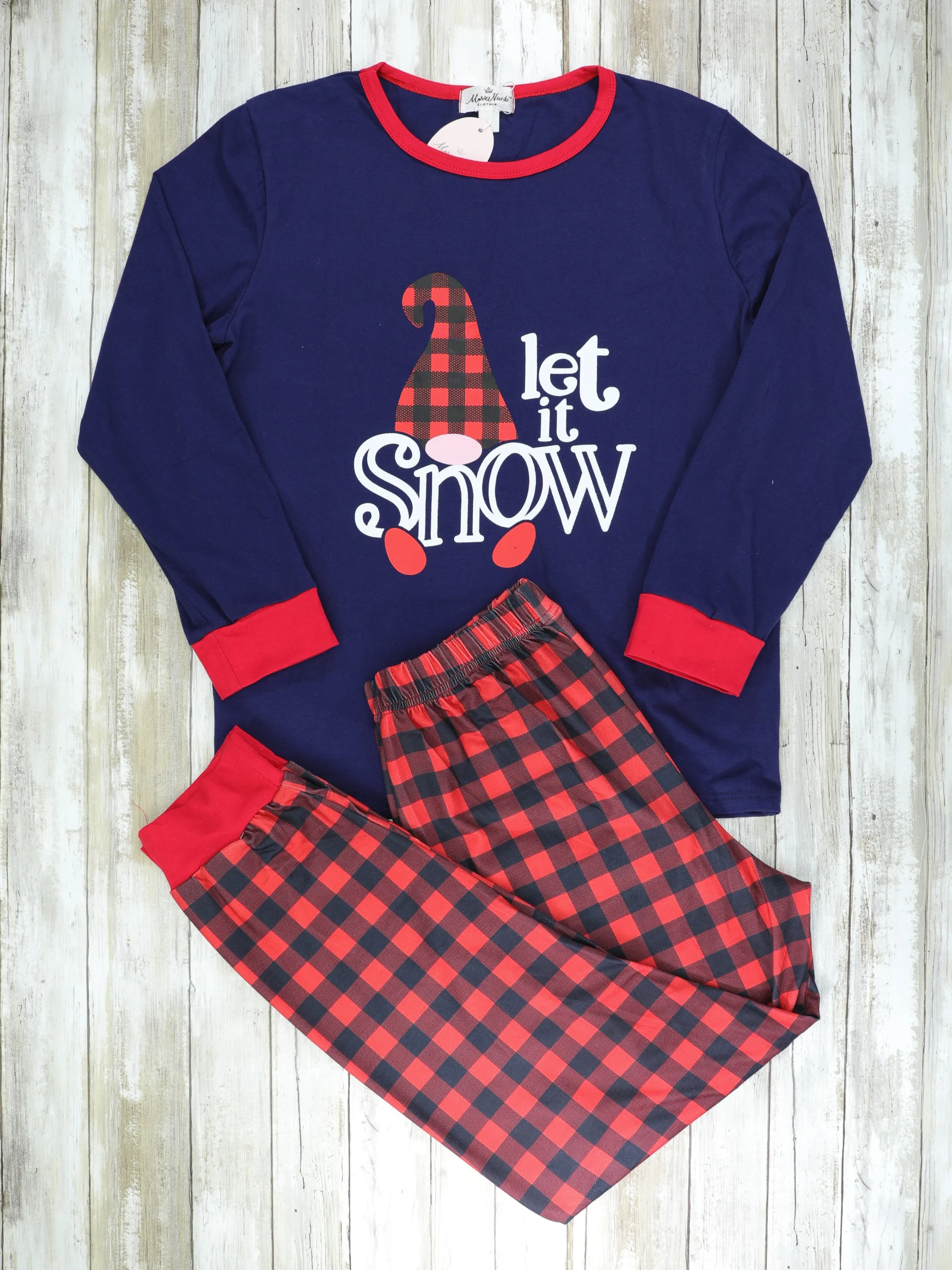 Family Snow Navy Plaid Pajamas