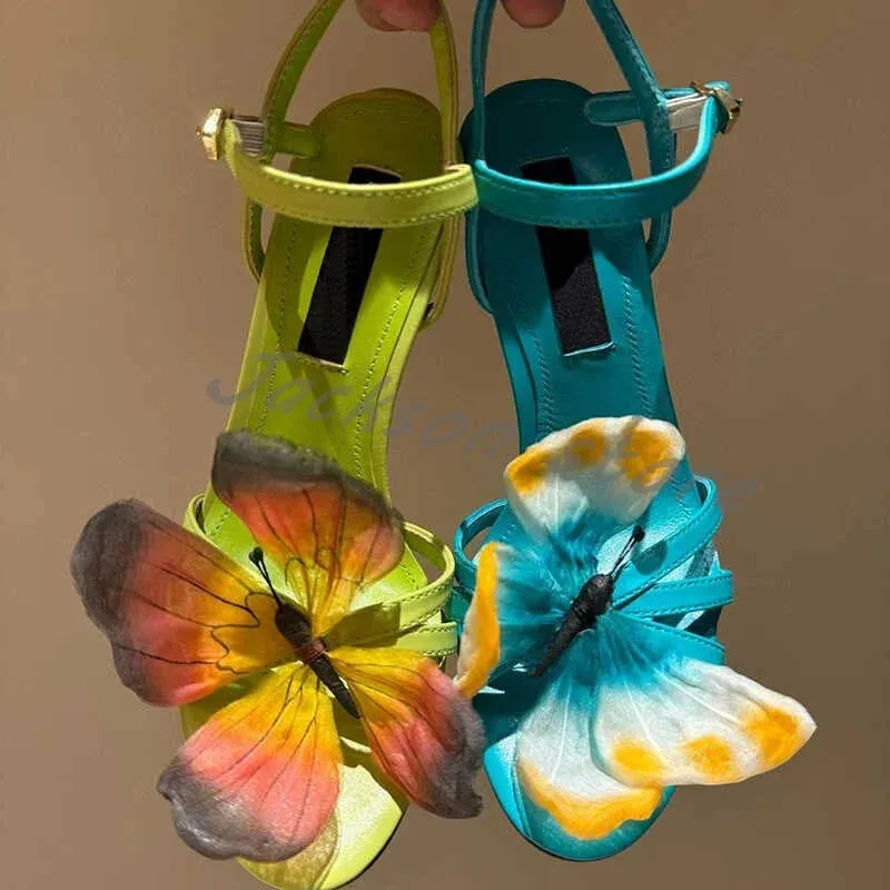 Fashion Flower Butterfly Decorated Stiletto Women Sandals