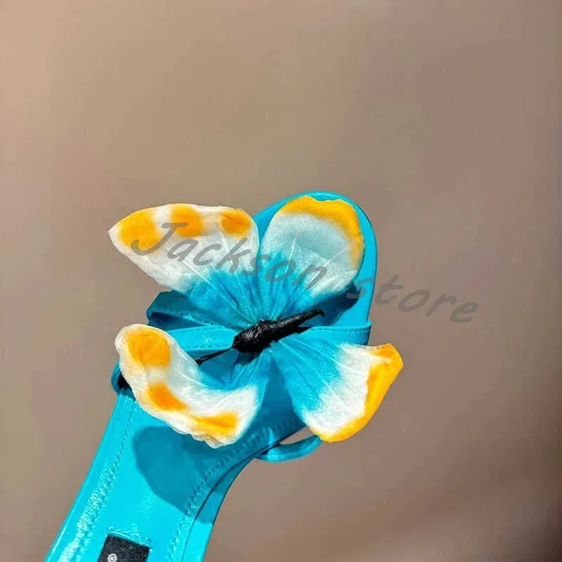 Fashion Flower Butterfly Decorated Stiletto Women Sandals
