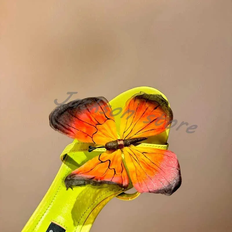 Fashion Flower Butterfly Decorated Stiletto Women Sandals