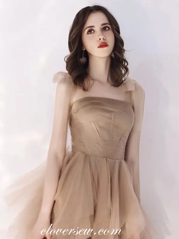 Fashion Ruffles Tulle Lace Up Back A-line Prom Dresses, CP0532