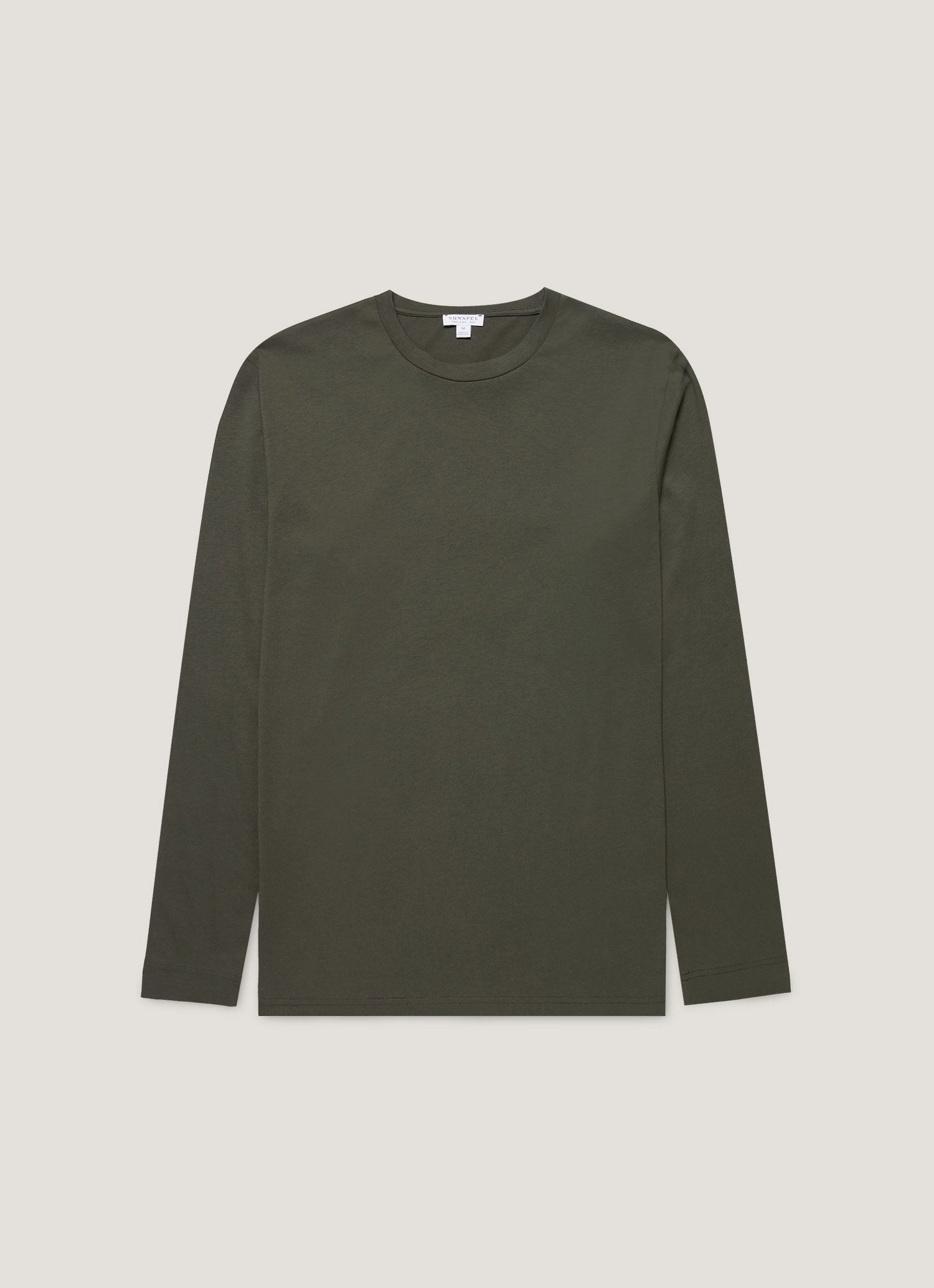 Men's Long Sleeve Riviera Midweight T-shirt in Dark Green Cozy Comfort Fit
