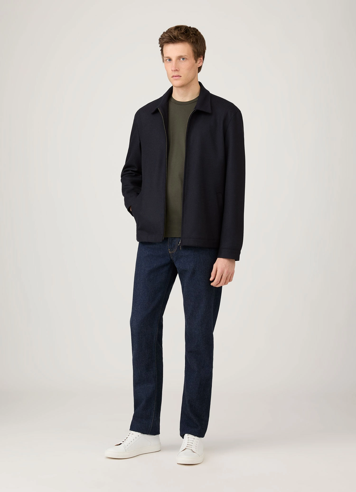 Men's Long Sleeve Riviera Midweight T-shirt in Dark Green Active Layers