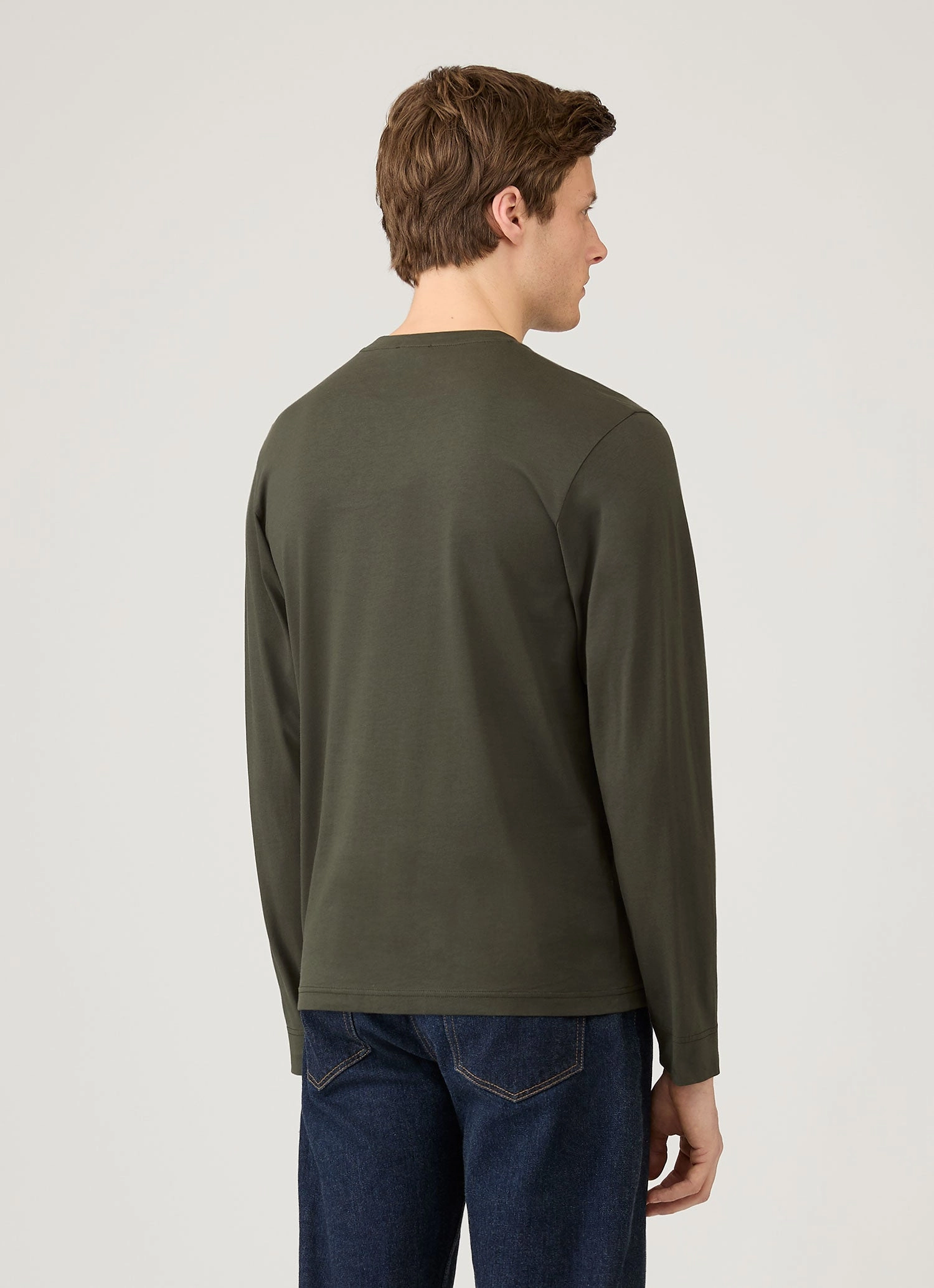 Light Outfit Men's Long Sleeve Riviera Midweight T-shirt in Dark Green
