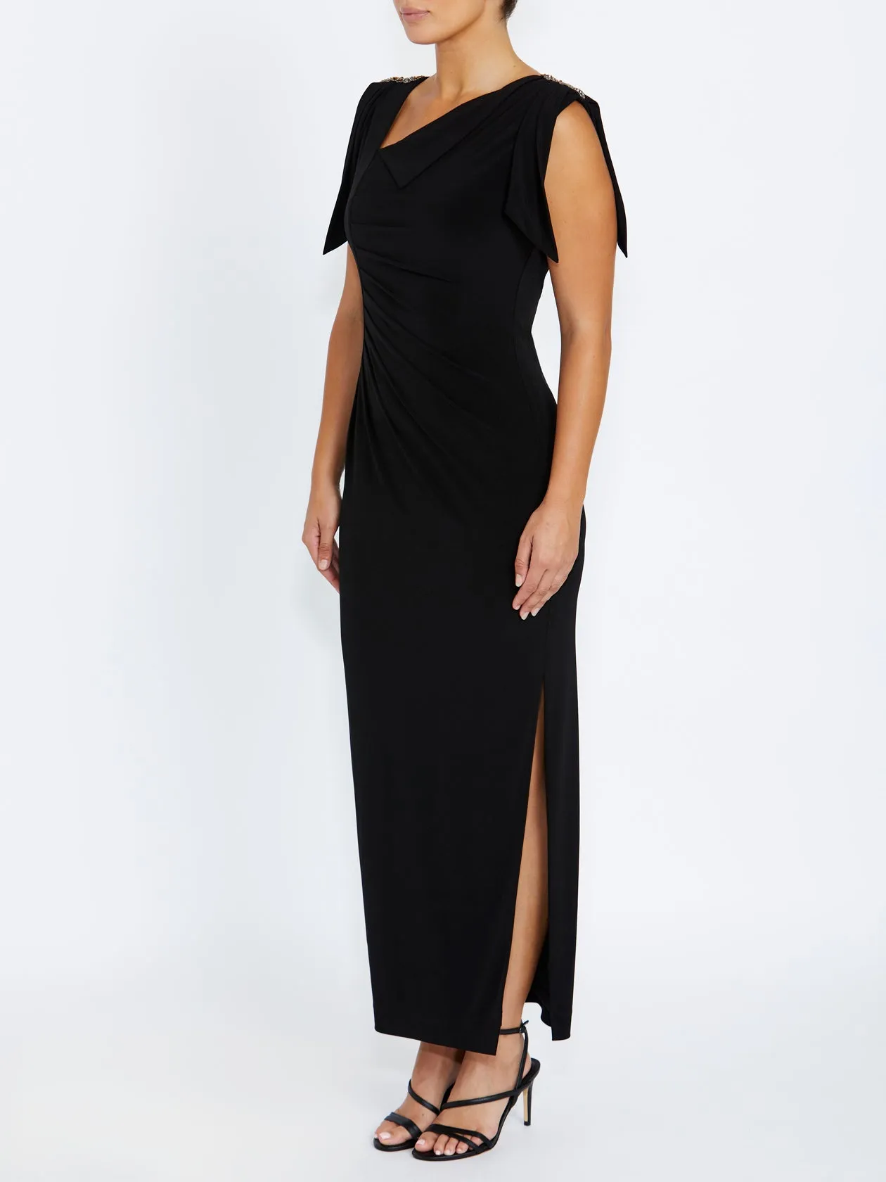 Hebe Black Jersey Gown Subtle tone