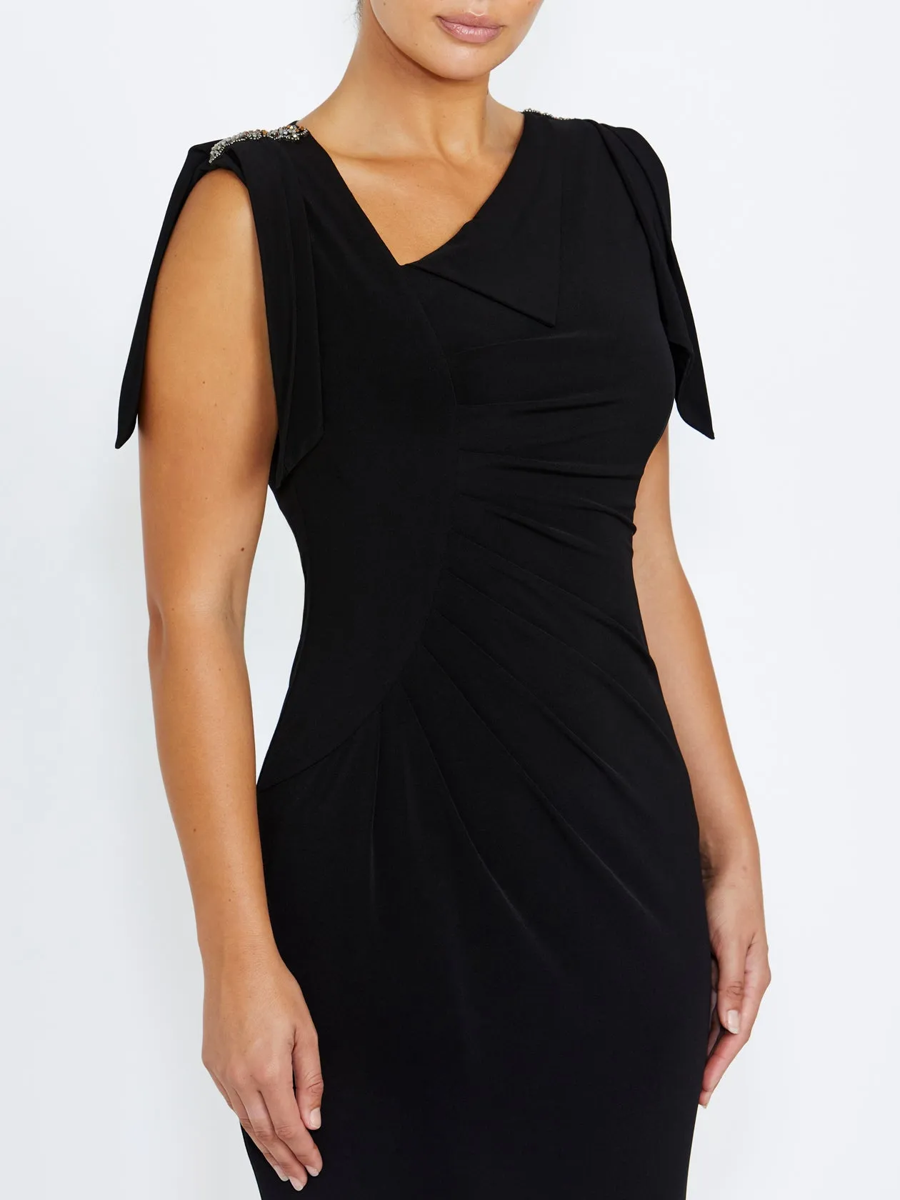 Ankle-length Smooth Feel Hebe Black Jersey Gown
