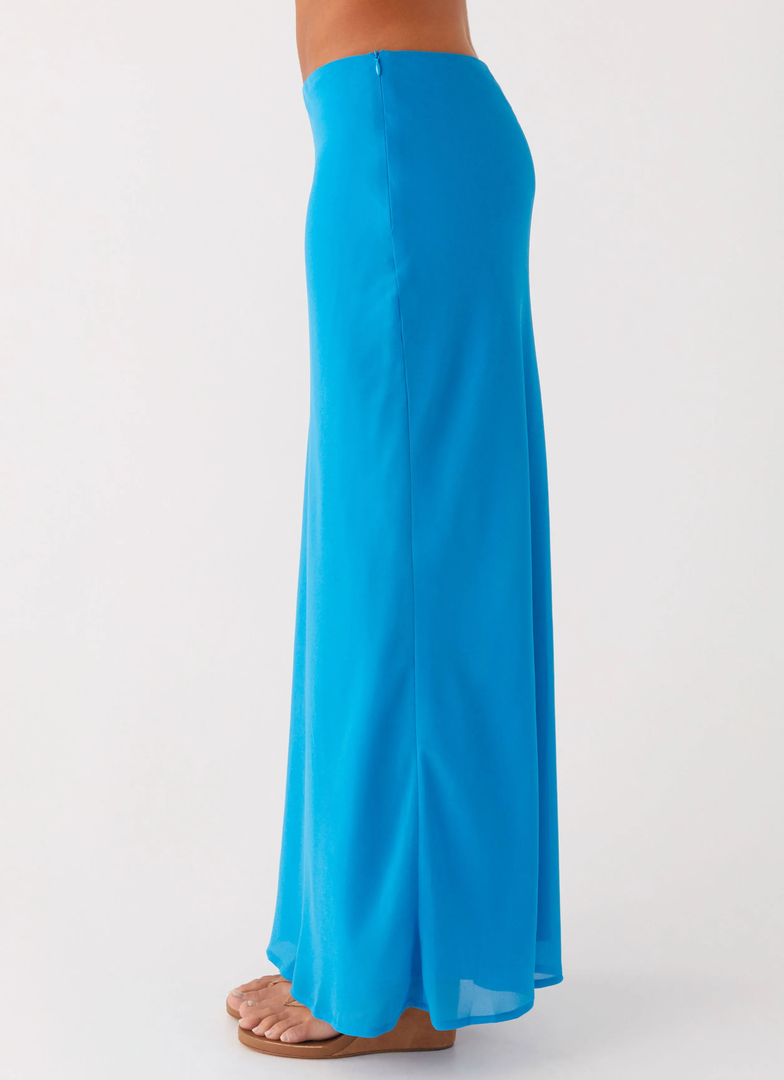 Another Life Chiffon Maxi Skirt - Turquoise Quick Wear Comfortable Fit Look