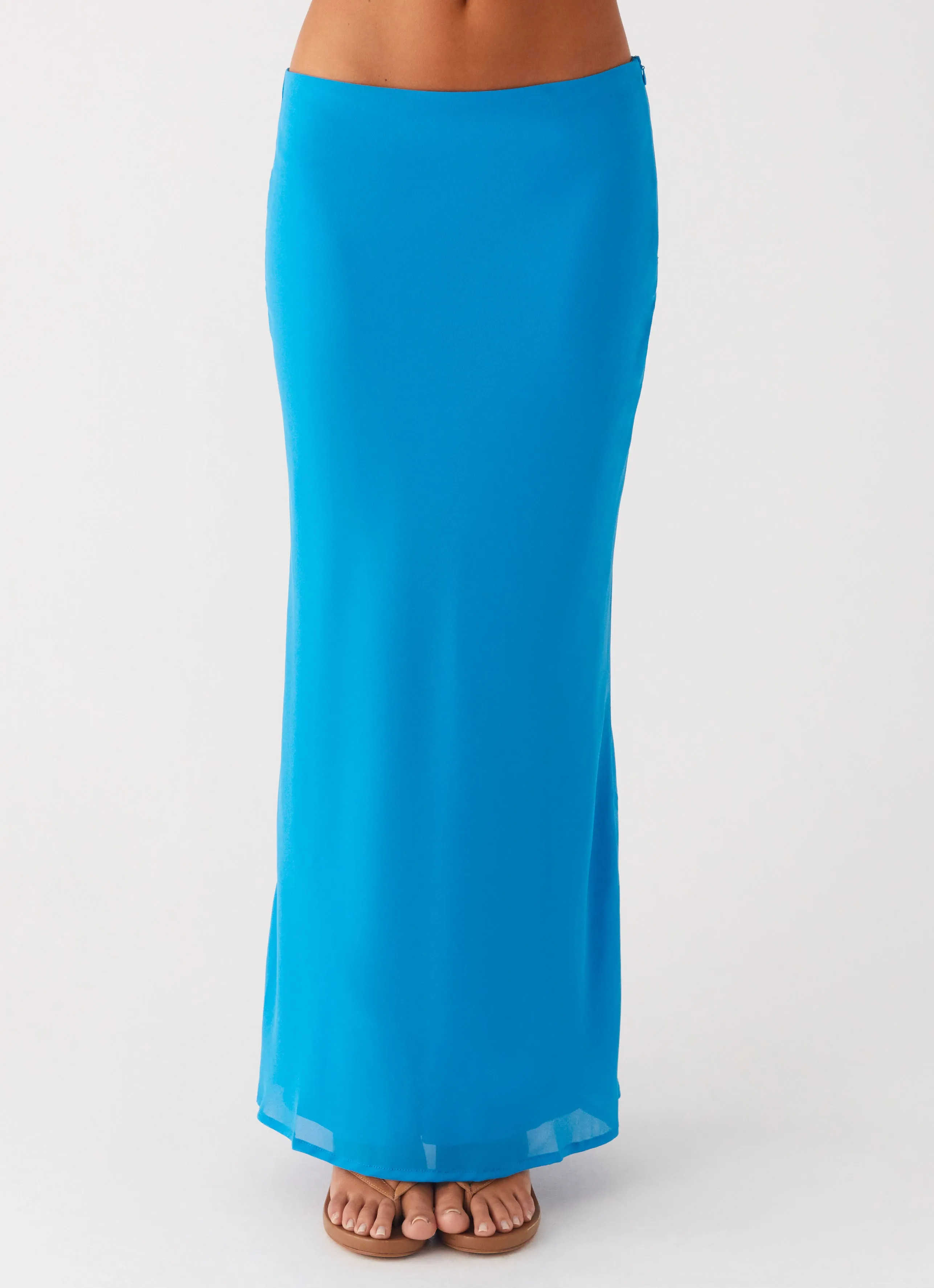 Another Life Chiffon Maxi Skirt - Turquoise snag resistant Smart Layering