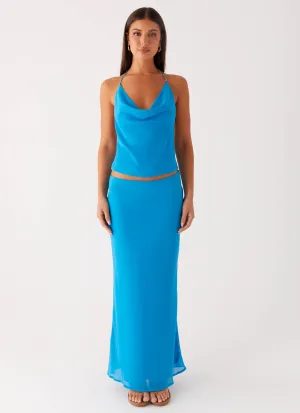 Fashionable Look Another Life Chiffon Maxi Skirt - Turquoise Another Life Chiffon Maxi Skirt - Turquoise Anti Pilling Surface