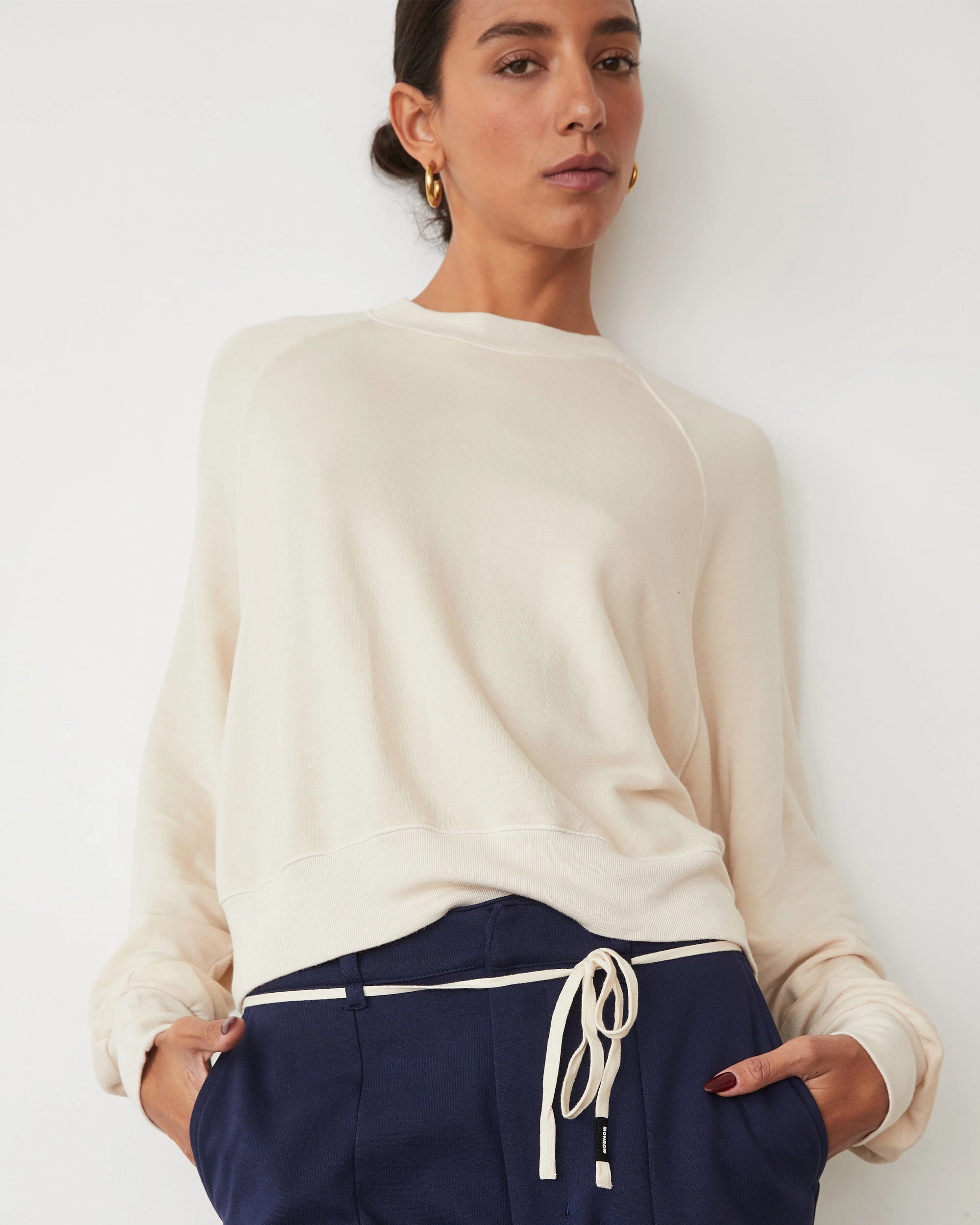 Sleeveless Top Softfleece Crop Crew Sweatshirt