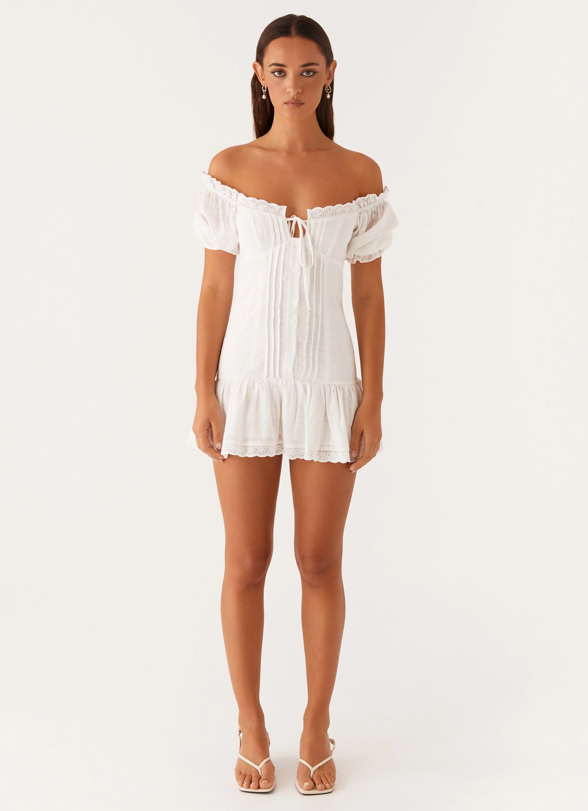 Hundred Percent Mini Dress - White Daily Option
